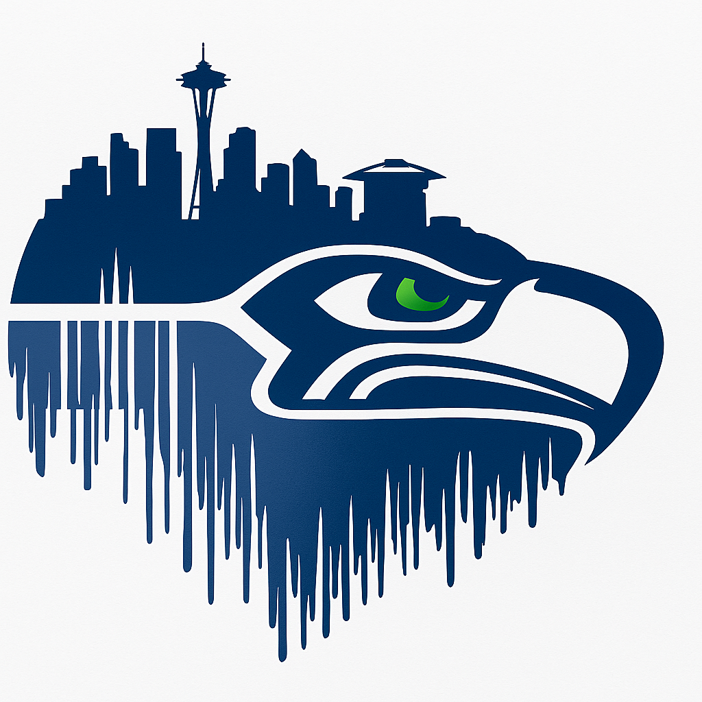 Seattle Skyline x Seahawks Drip Tee – Custom Fan T-Shirt