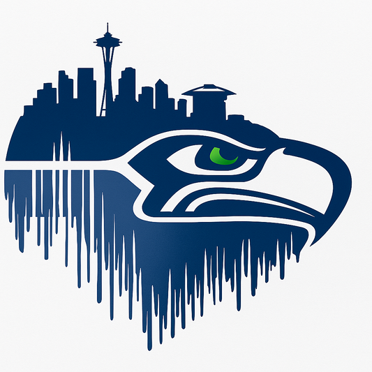 Seattle Skyline x Seahawks Drip Tee – Custom Fan T-Shirt