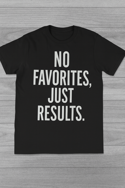 No Favorites Just Results T-Shirt Discipline Over Excuses Graphic Tee